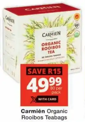 Checkers Carmién Organic Rooibos Teabags offer