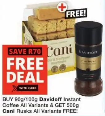 Checkers Davidoff Instant Coffee All Variants offer