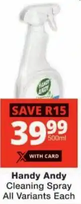 Checkers Handy Andy Cleaning Spray All Variants offer