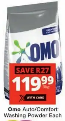 Checkers Omo Auto/ Comfort Washing Powder offer