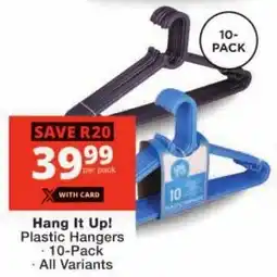 Checkers Hang It Up! Plastic Hangers offer