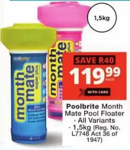 Checkers Poolbrite Month Mate Pool Floater offer