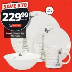 Checkers Paris Dinner Set offer