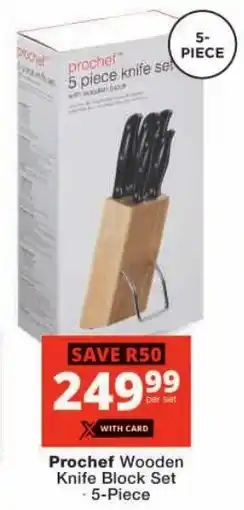 Checkers Prochef Wooden Knife Block Set offer