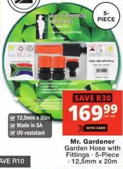 Checkers Mr. Gardener Garden Hose with Fittings offer