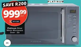 Checkers Platinum Silver Mirror Microwave Oven offer