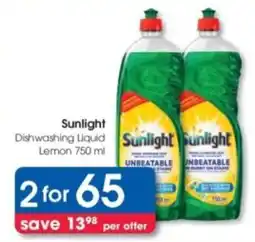 Clicks Sunlight Dishwashing Liquid Lemon offer