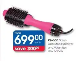 Clicks Revlon Salon One-Step Hairdryer and Volumiser Pink Edition offer