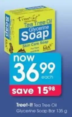 Clicks Treet-It Tea Tree Oil Glycerine Soap Bar offer