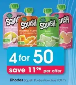 Clicks Rhodes Squish Puree Pouches offer