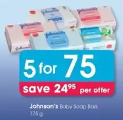 Clicks Johnson's Baby Soap Bars offer