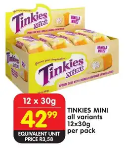 Shoprite Tinkies mini all variants offer