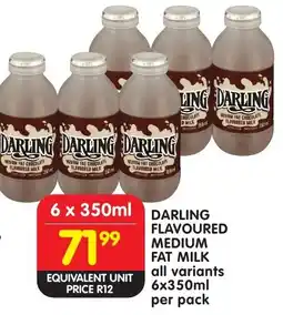 Shoprite Darling flavoured medium fat milk all variants offer