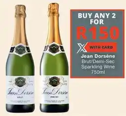 Checkers Jean Dorsène Brut/ Demi-Sec Sparkling Wine offer