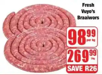 Boxer Fresh Vuyo's Braaiwors offer