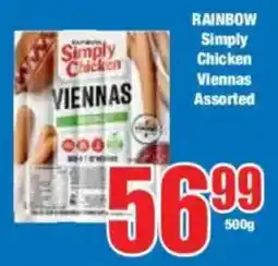 Boxer RAINBOW Simply Chicken Viennas Assorted offer