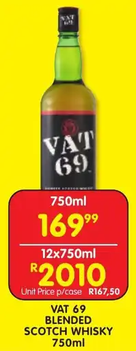 Shoprite Liquor Vat 69 blended scotch whisky offer
