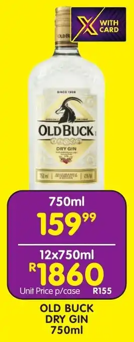 Shoprite Liquor Old buck dry gin offer