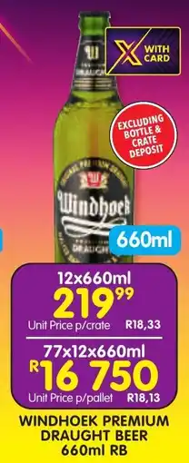 Shoprite Liquor Windhoek premium draught beer rb offer
