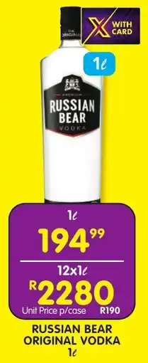 Shoprite Liquor Russian bear original vodka offer