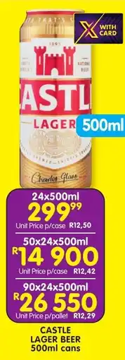 Shoprite Liquor Castle lager beer cans offer