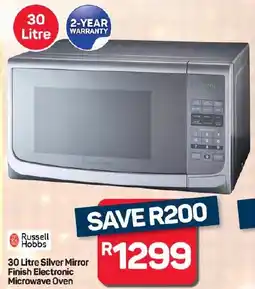 Pick n Pay Hypermarket Russell Hobbs Silver Mirror Finish Electronic Microwave Oven offer