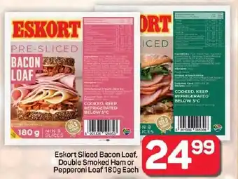 Pick n Pay Hypermarket Eskort Sliced Bacon Loaf, Double Smoked Ham or Pepperoni Loaf offer