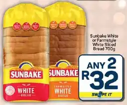 Pick n Pay Hypermarket Sunbake White or Farmstyle White Sliced Bread offer