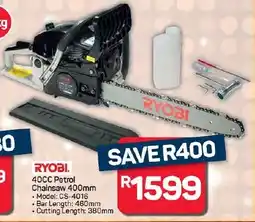Pick n Pay Hypermarket RYOBI 40CC Petrol Chainsaw offer