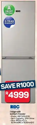 Pick n Pay Hypermarket KIC Fridge with Bottom Freezer offer