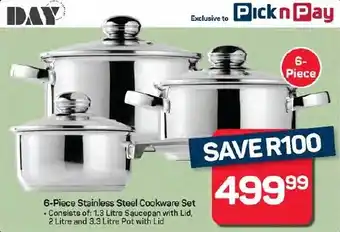Pick n Pay Hypermarket DAY Stainless Steel Cookware Set offer