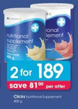 Clicks Clicks Nutritional Supplement offer