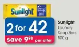Clicks Sunlight Laundry Soap Bars offer