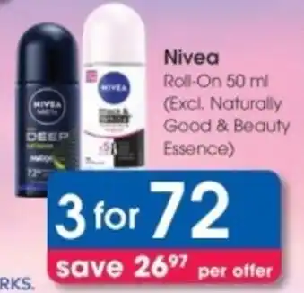Clicks Nivea Roll-On offer
