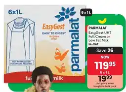 Makro PARMALAT EasyGest UHT Full Cream or Low Fat Milk offer