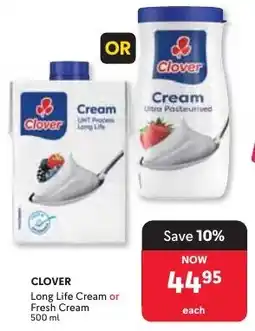 Makro CLOVER Long Life Cream or Fresh Cream offer