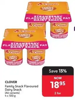 Makro CLOVER Family Snack Flavoured Dairy Snack offer