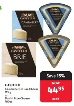 Makro CASTELLO Camembert or Brie Cheese or Danish Blue Cheese offer