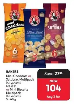 Makro BAKERS Mini Cheddars or Salticrax Multipack or Mini Biscuits Multipack offer