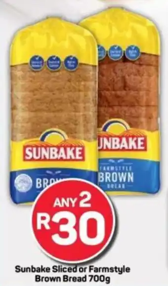 Pick n Pay Sunbake Sliced or Farmstyle Brown Bread offer