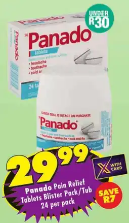 Shoprite Panado Pain Relief Tablets Blister Pack/Tub offer