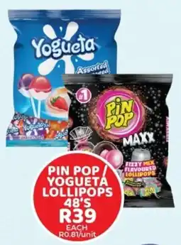 1UP Pin Pop/ Yogueta Lollipops offer