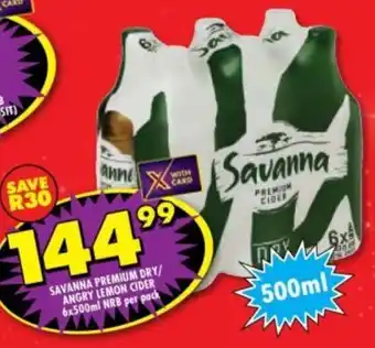 Shoprite Liquor Savanna premium dry/ angry lemon cider nrb offer