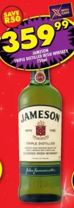 Shoprite Liquor Jameson triple distilled irish whiskey offer