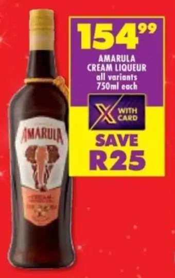 Shoprite Liquor Amarula cream liqueur all variants offer