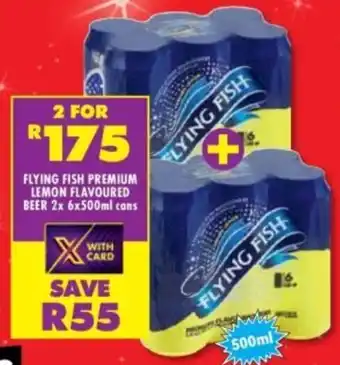 Shoprite Liquor Flying fish premium lemon flavoured beer cans offer