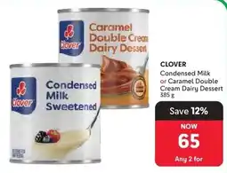 Makro CLOVER Condensed Milk or Caramel Double Cream Dairy Dessert offer