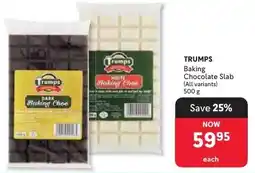 Makro TRUMPS Baking Chocolate Slab offer