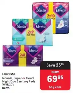 Makro LIBRESSE Normal, Super or Good Night Duo Sanitary Pads offer
