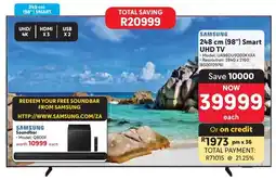 Makro SAMSUNG 248 cm 98" Smart UHD TV offer